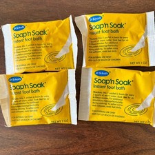 Dr. Scholl's Soap'n Soak Instant Foot Bath 1 oz Packets Lot of 4 Vintage Yellow