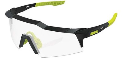 100% Speedcraft Gloss Black Shield Wrap Photochromic Sunglasses 60007 00011