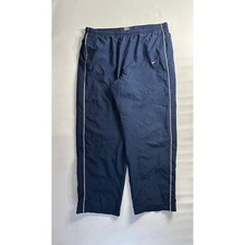 Nike Mens Y2K Track Pants Navy Blue White Piping Swoosh Nylon Windbreaker XL