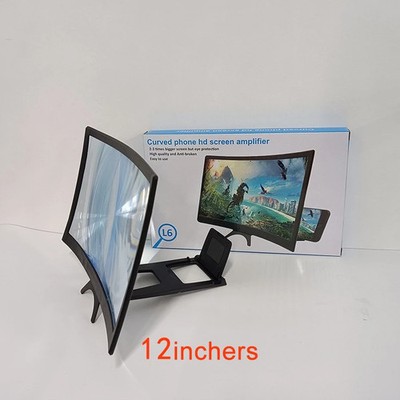 12'' Curved Universal Screen Amplifier Magnifier With Foldable Phone Stand Holder