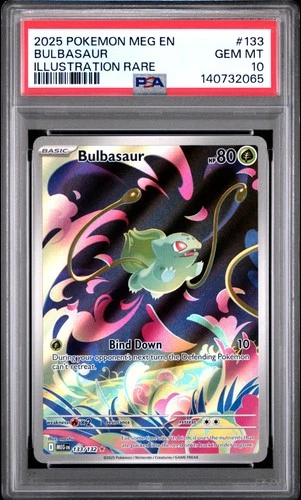 2025 POKEMON MEG EN-MEGA EVOLUTION ILLUSTRATION RARE #133 BULBASAUR PSA 10