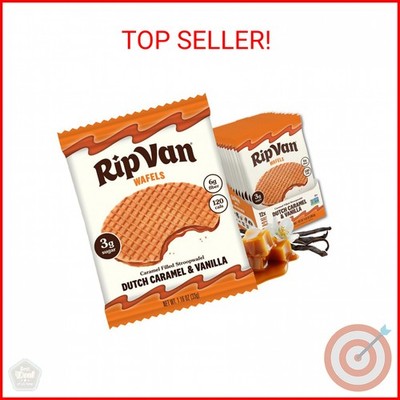 Rip Van Wafels Dutch Caramel & Vanilla Stroopwafels, Healthy Snacks, Non-GMO, Lo