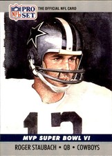 Roger Staubach 1990 Pro Set #6 Dallas Cowboys FREE SHIPPING AutographDen