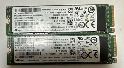 SKhynix 512gb 98% Bis 99% Health PCLe Gen 3x4 NVMe SSD