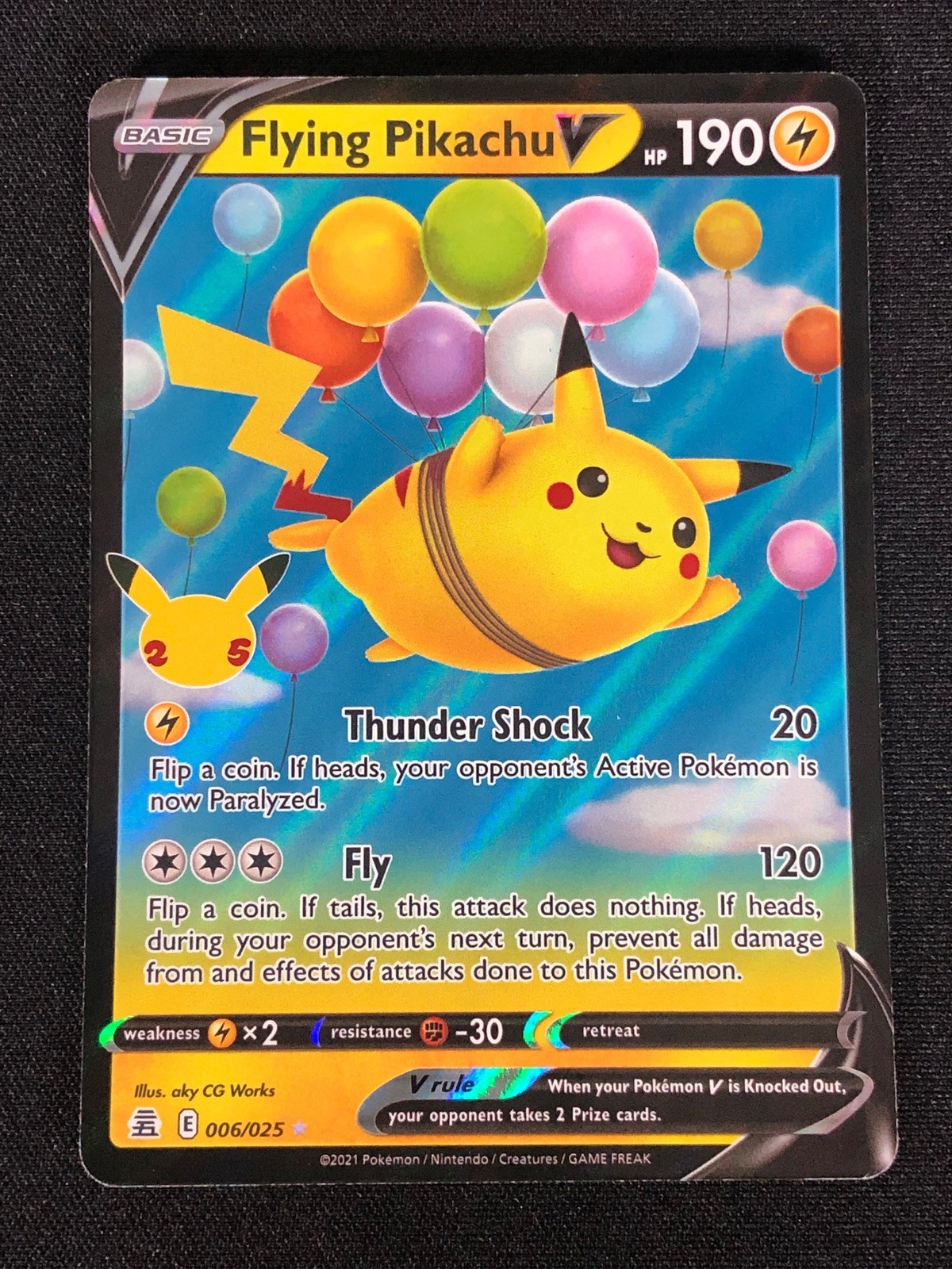 Pokemon Flying Pikachu V 006/025 Holo (NM)