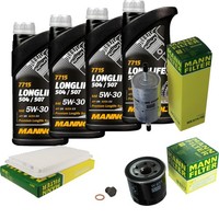 Mann Inspektionspaket 4L Mannol Longlife 504/507 5W-30 FüR Mazda 3 1.6 1.4