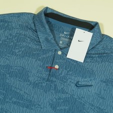 Nike Dri-Fit Vapor Camo Golf Polo Shirt Mens XL Blue Performance New