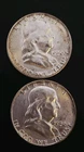 [LOT OF 2] 1956 P FRANKLIN HALF DOLLAR 90% SILVER 50¢ PHILADELPHIA