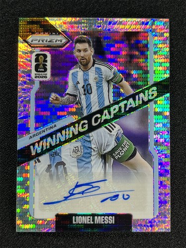 2026 Panini Prizm FIFA World Cup Lionel Messi Pulsar Winning Captains Auto