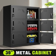 Armadietti Portaoggetti in Metallo Chiudibili 15,74" x 35,4" x 39,3" 6 Ante Magazzino Uffici