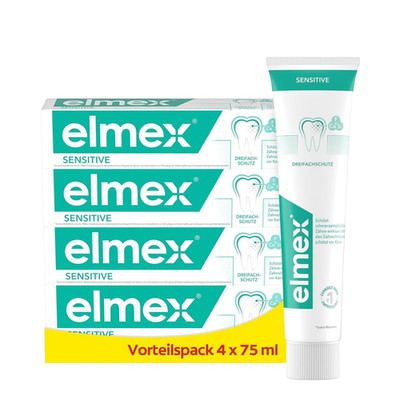 Elmex Sensitive Zahnpasta 4x75ml | Vorratspack | NEU OVP