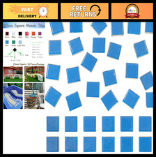 50 Blue Mosaic Tiles 1" Ceramic Craft Supplies - Assorted Colors for DIY Project
