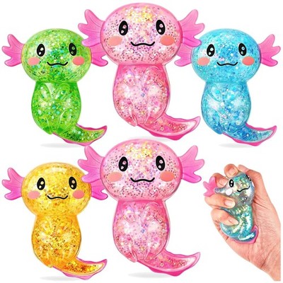 Multi-Colored Axolotl Squishy Balls - Stress Relief Pack