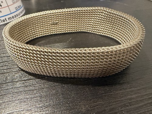 Vintage 925 Sterling Silver 20mm Wide Mesh Bangle Bracelet 7.75"