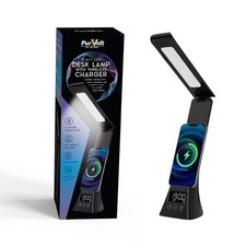3-in-1 LED Desk Lamp Wireless Charger Alarm Clock Smart Bedside Table Lamp