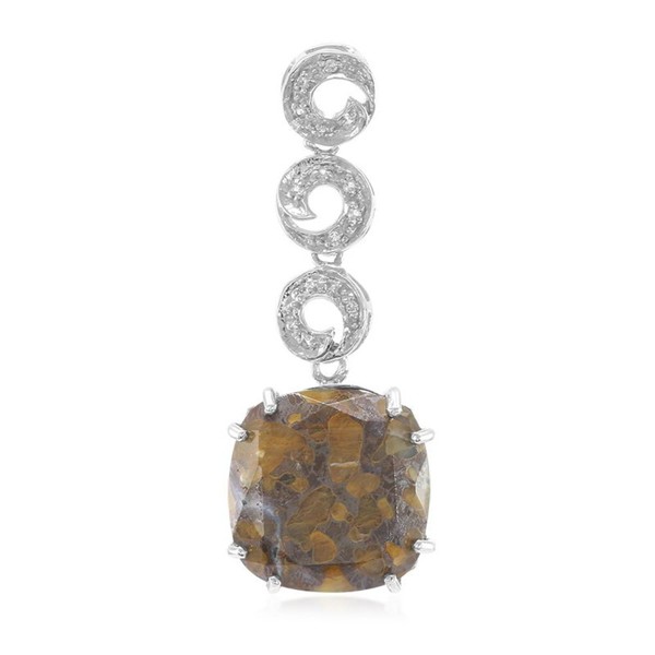 Cavill Dinosaurier AnhäNger 9,85Ct Quarz WeißE Topase Sterlingsilber Schmuck-image