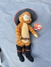TY Beanie Baby 2007 PUSS IN BOOTS Shrek the Third 8” Cat PlushToy With Tag