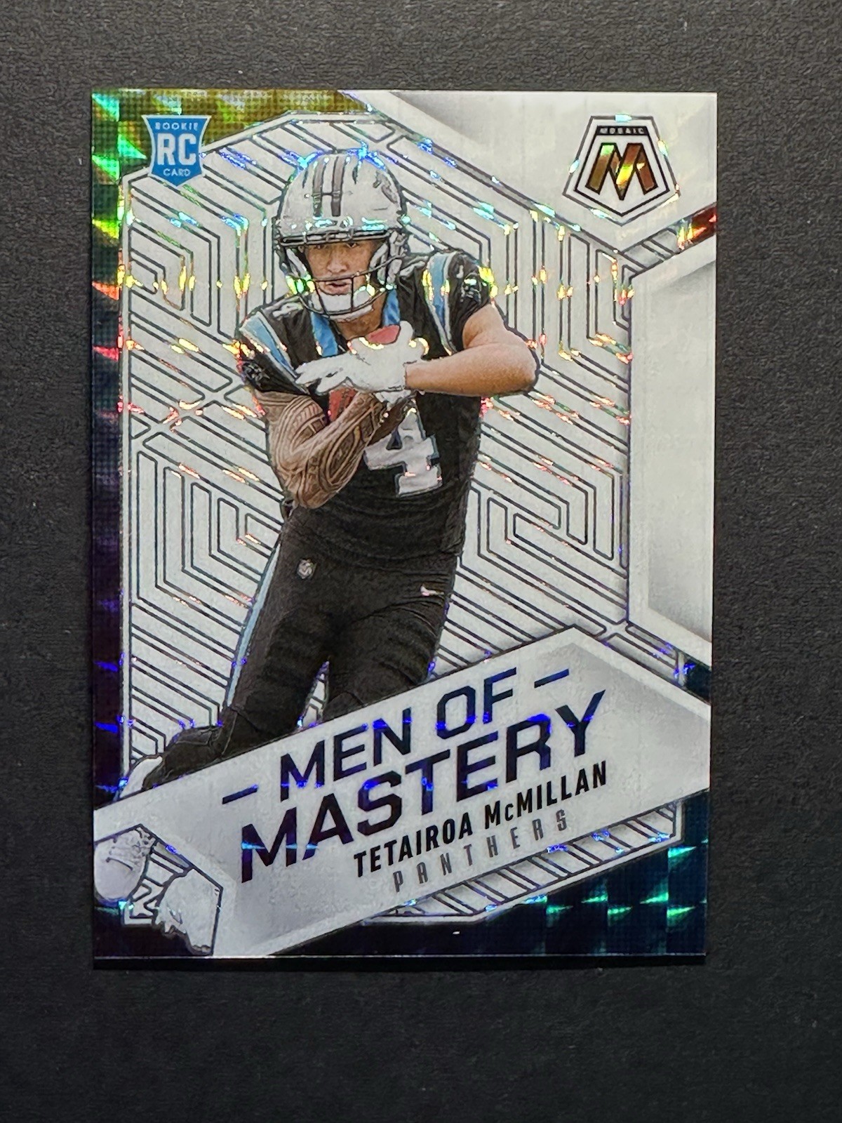 2025 Panini Mosaic Men of Mastery Mosaic White Tetairoa McMillan #/25 Rookie Rc