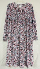 Aria Collection Nightgown White Floral Button Soft Plush Velour Cottage Sz XL