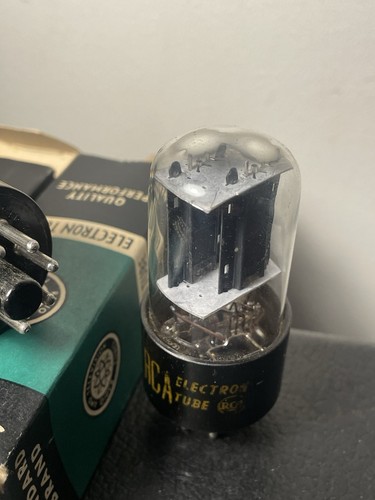 2x RCA 6SN7 Doppeltriodenventile Röhren Paar schwarze Platte Tests gut Made in USA - Bild 5 von 9