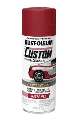 Rustoleum Custom Premium Lacquer Paint Matte Red 11 Oz 311484