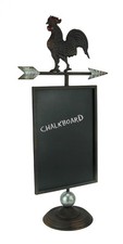 Scratch & Dent Rustic Brown Metal Farmhouse Rooster & Arrow Chalkboard