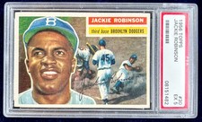 Jackie Robinson 1956 Topps Baseball Card #30. PSA 5. Excellent.