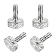 4 PCS M4x12mm Flat Head Knurled Thumb Screws 304 Stainless Steel Silver