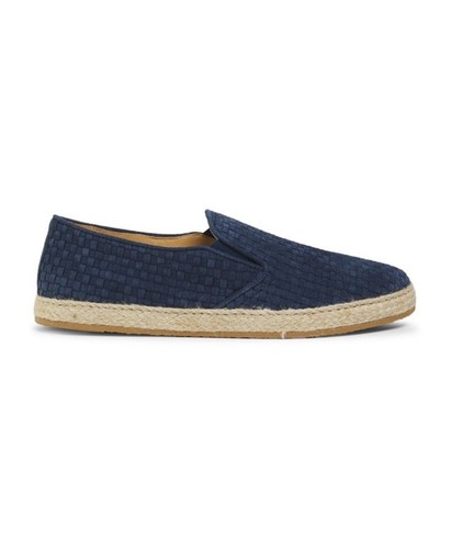New Brunello Cucinelli Men Espadrille Basketweave Suede Loafer Navy 42 9 $1200 - Picture 2 of 6