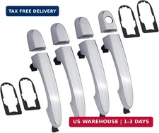 Exterior Door Handle Set 4PCS Chrome w/Gasket Pad Compatible with Kia S