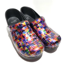Dansko Womens Clogs Sz 10.5-11 US 41 EU Color Block Professional Patent Leather