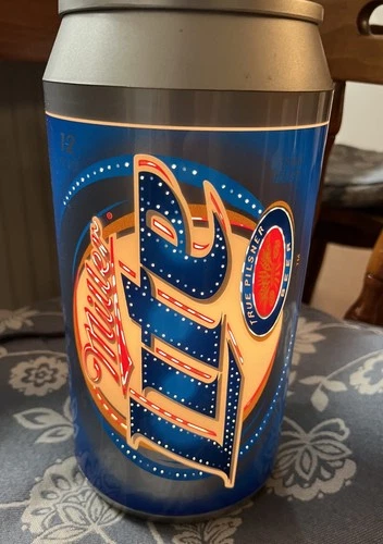 Vintage 2004 Miller Lite Motion Bar Lamp Light Beer Can 10” High