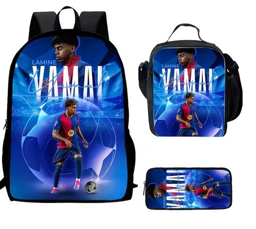 Lamine Yamal Backpack Set, School Bag for Kids