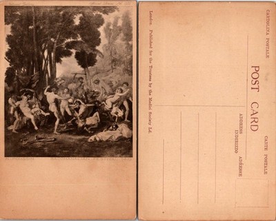 Medici Society Postcard N Poussin Bacchanalian Festival Vintage Unposted Art
