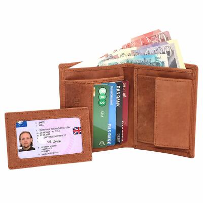 STARHIDE Echt Distressed Hunter Leder RFID Schutz Münzfach Geldbörse 