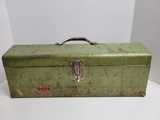 Porta attrezzi vintage pratico porta attrezzi metallo verde 20 pollici Lunghezza Made in USA