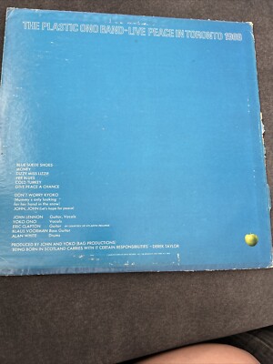 VTG John Lennon The Plastic Ono Band Live Peace In Toronto 1969 Eric Clapton LP