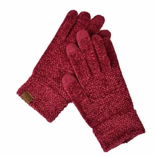 C.C Winter Warm Eco-Friendly Knit Chenille Touchscreen Texting Gloves
