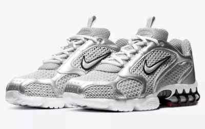 Nike Men's Size 10.5 Air Zoom Spiridon Cage 2 'Metallic Silver' CJ1288-001 nby