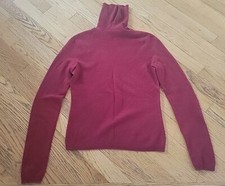 Magaschoni Maggie 100 Cashmere Turtleneck pullover sweater Size S Red