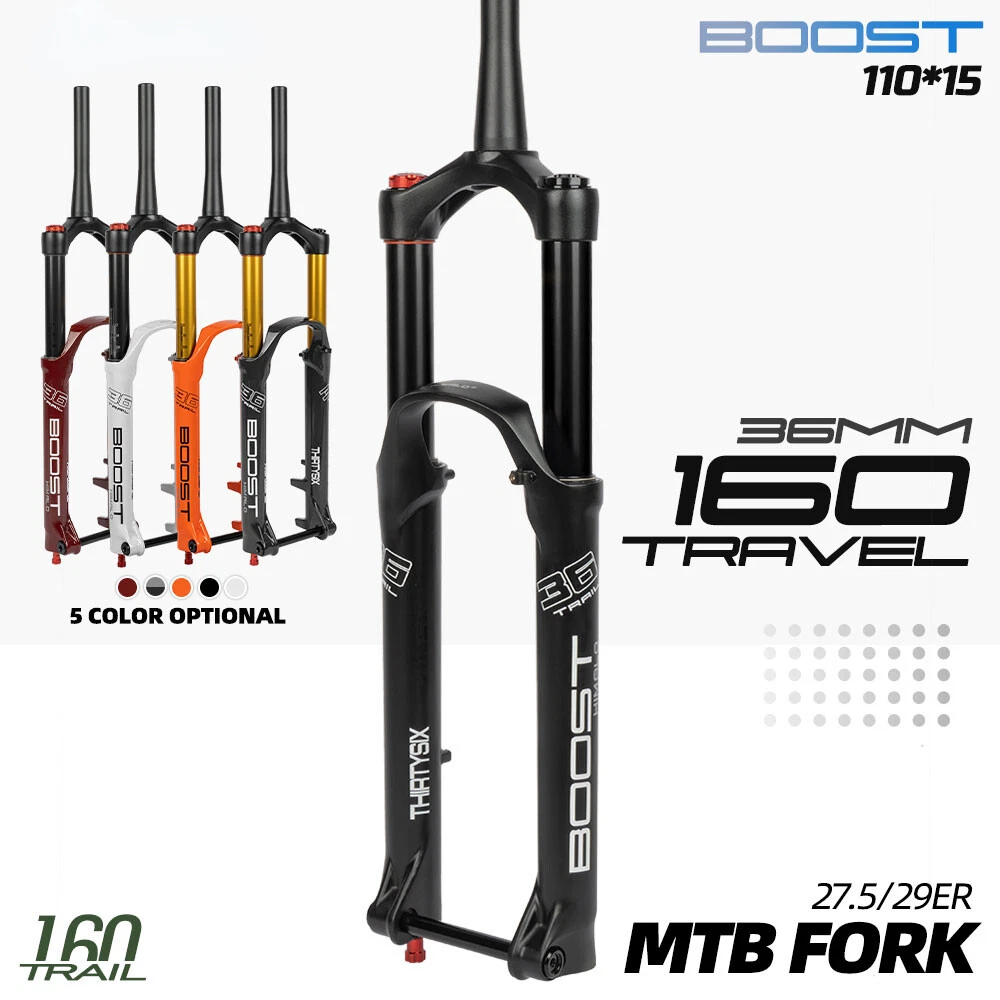 Travel 160MM DownHill Bike Suspension Fork AM Boost MTB Forks Thru