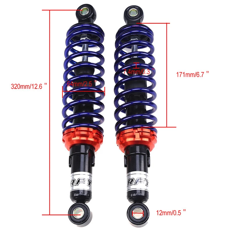 320mm 12.6" Motorcycle ATV Rear Suspension Shock Absorber For Honda Fit Yamaha — 第 4/4 张图片