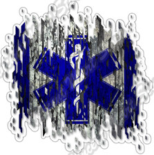 EMT Flag EMS Emergency Hospital MD Medical Car Bumper Vinyl Sticker Decal 4.6"