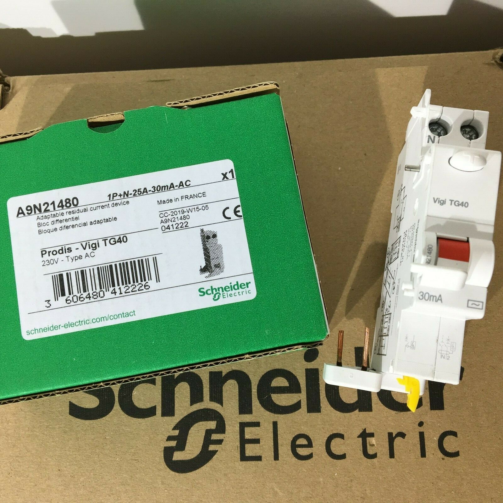 VigiTG40 Schneider ProDis module 1P+N pour sécuriser les circuits humides et prises 25A