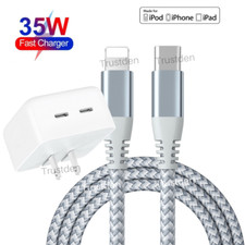 35W USB-C Power Adapter Cube PD Fast Charger Cable For iPhone 13 12 11 XS XR X 8