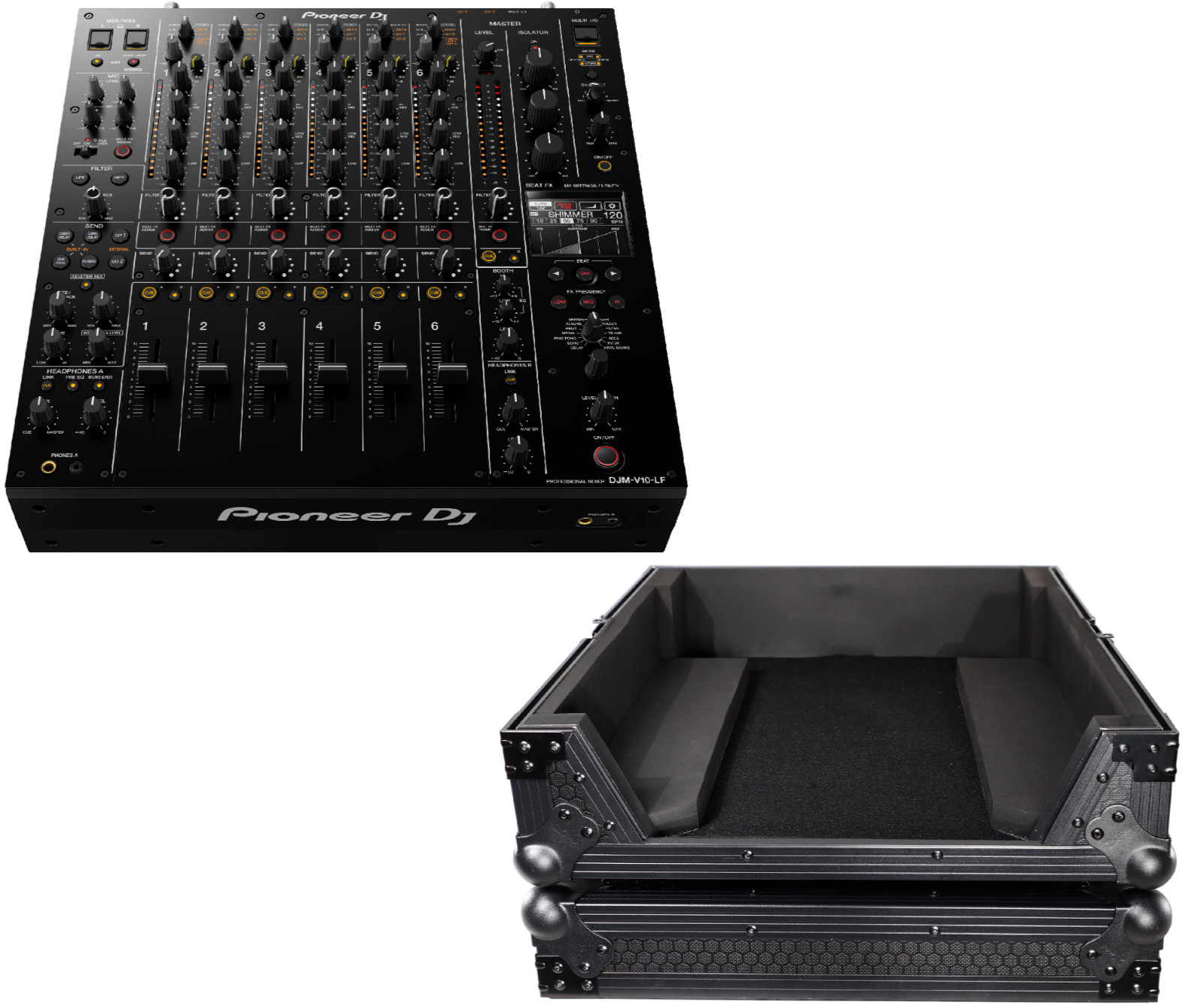 Pioneer DJM-V10-LF 6-канальный 4-канальный микшер Pro Club кейс ProX XS-DJMV10A9BL 648090₽