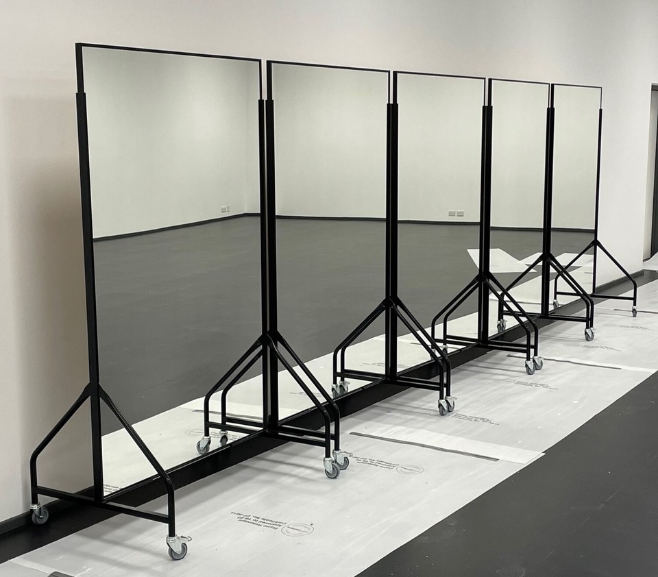 3 x Portable dance mirrors on wheels gym, dance and exercise brand