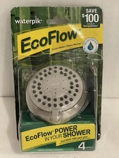 Waterpik EcoFlow VBE-423 Shower Head, 1.6 gpm, 3-1/4'' Dia., Plastic, Chrome