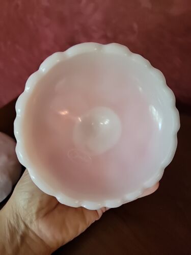 Gorgeous Fenton CANDLE HOLDERS Rosalene Pink WATER LILY - Beautiful set!!! - Picture 10 of 10
