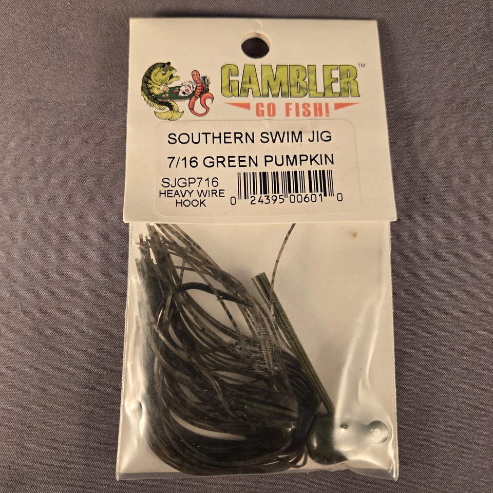 Plantilla de natación Gambler Go Fish 7/16 calabaza verde y 5/16 Creek Craw ver descripción Foto 2 de 4